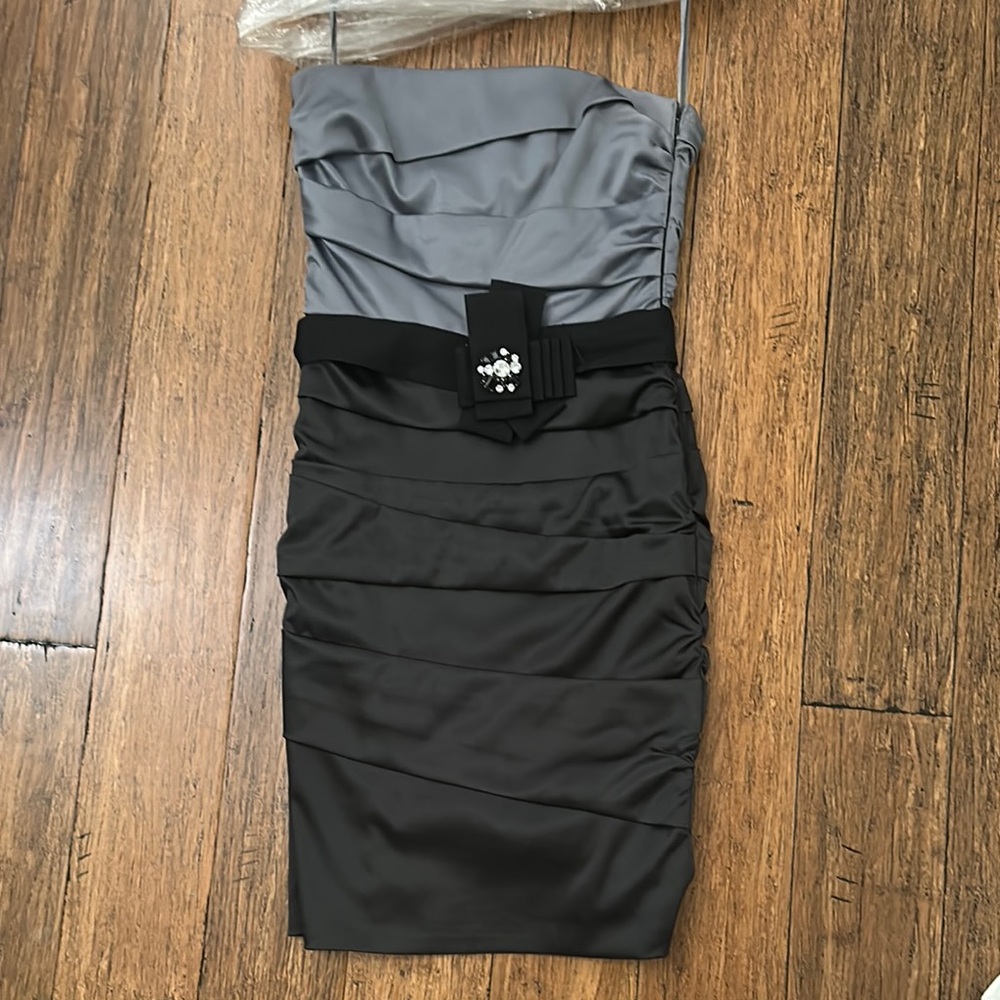 White House Black Market Black Strapless Sheath Dress